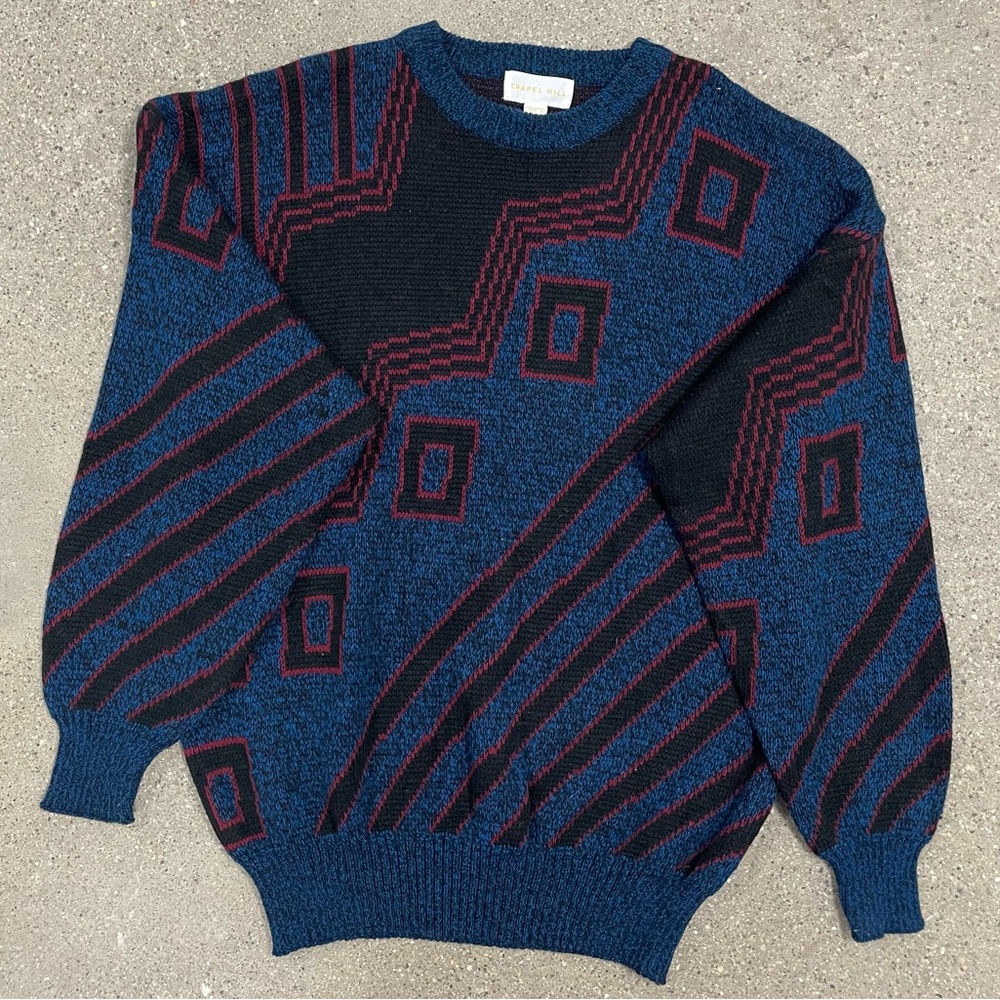 Vintage Chapel Hill Crewneck Grandpa Style Sweater Size XL